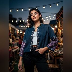 Size M - Indigo Blue Hemp Jacket 01